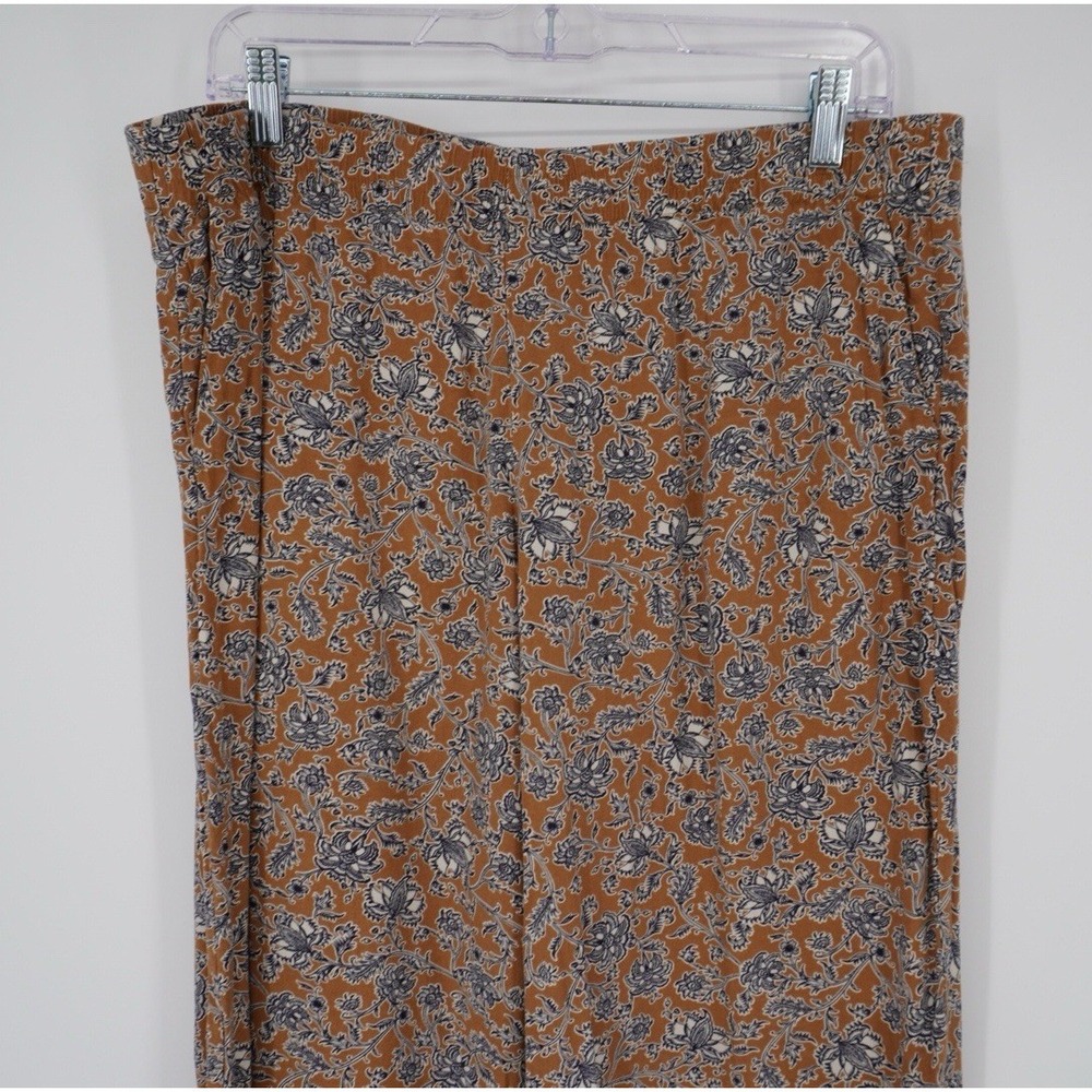 J Jill Pants Womens Large Petite Floral Wide Leg Bohemian Vacation Beach - Picture 5 of 11